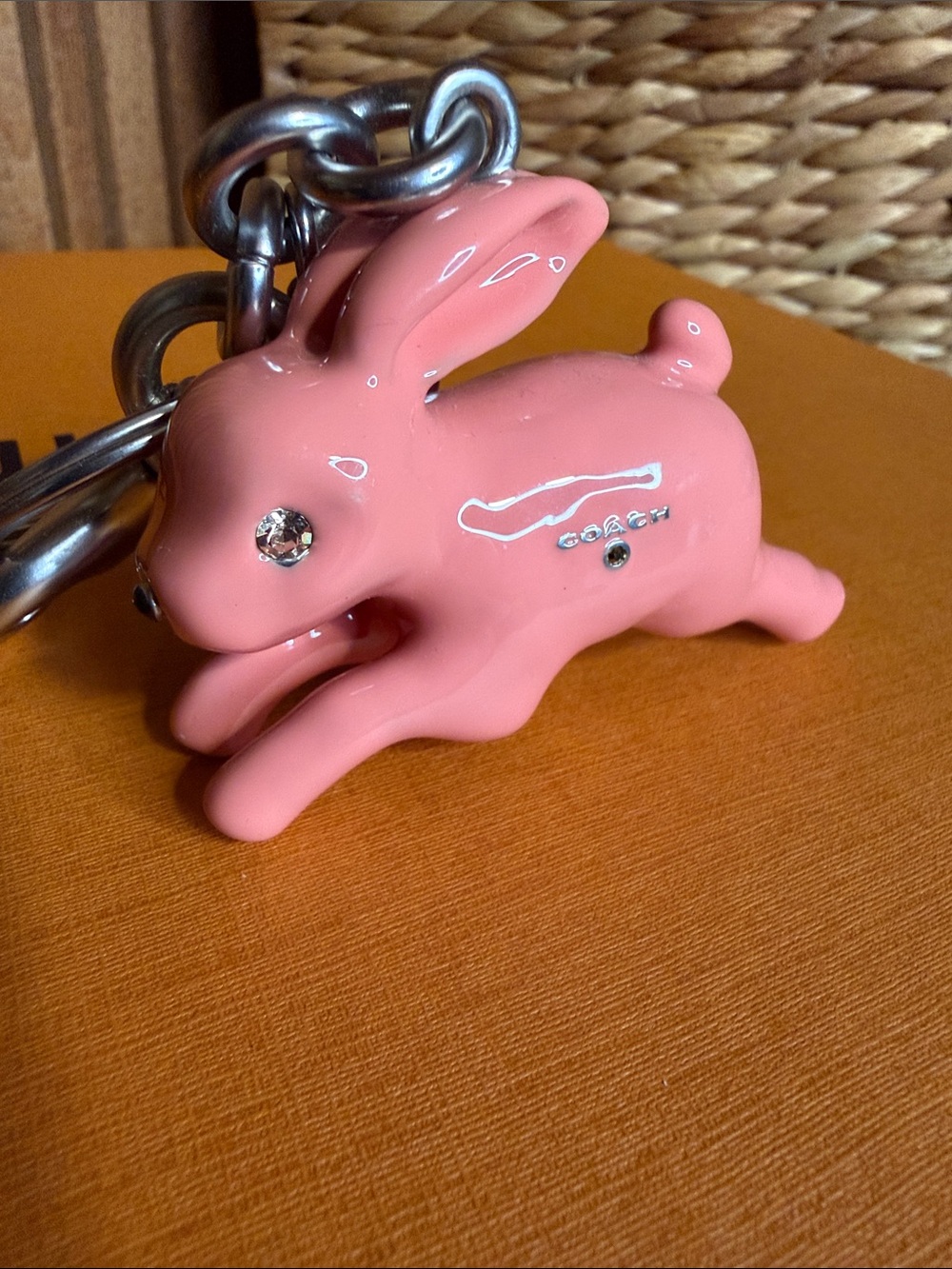 Coach Pink Bunny Key Charm 💎
